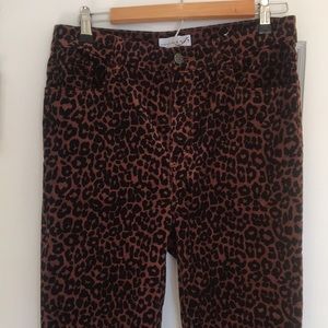 Leopard corduroy skinny pants Loft 6
